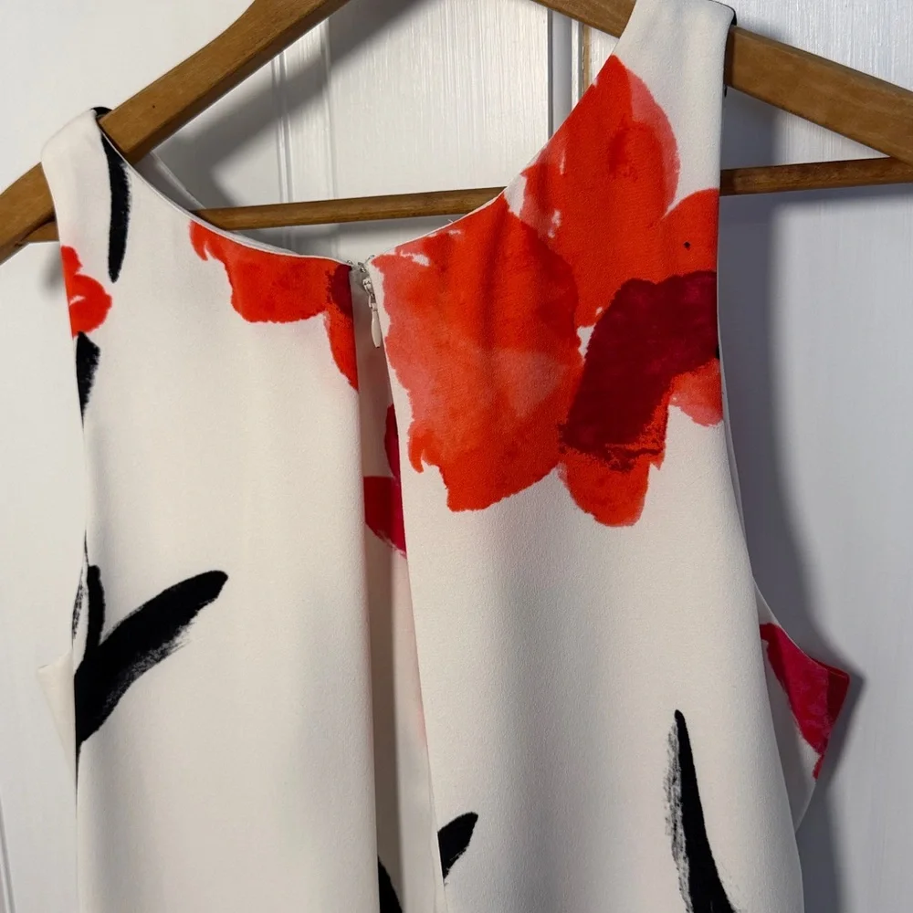 Lauren Ralph Lauren White Dress with Red Floral Print Size 10 - Picture 8 of 8